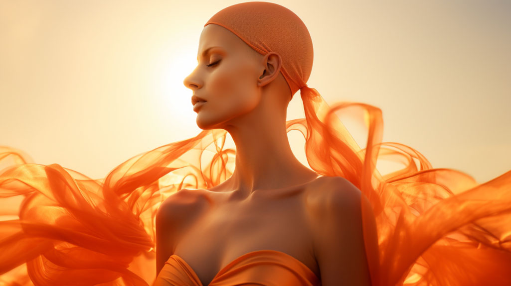 Femme leucémie soutien ruban orange